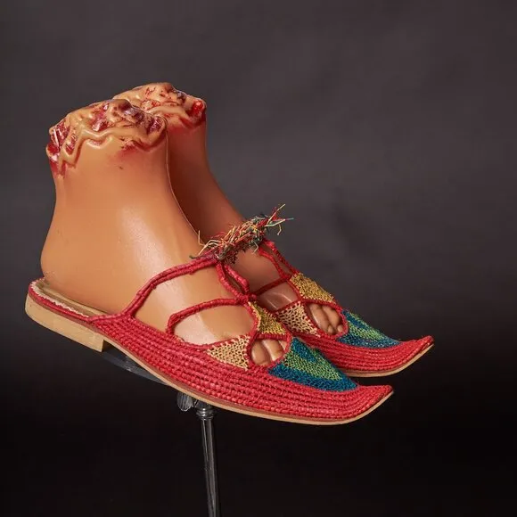 Handcrafted Vintage Woven Arabian Turkish Moorish Slippers Shoes
