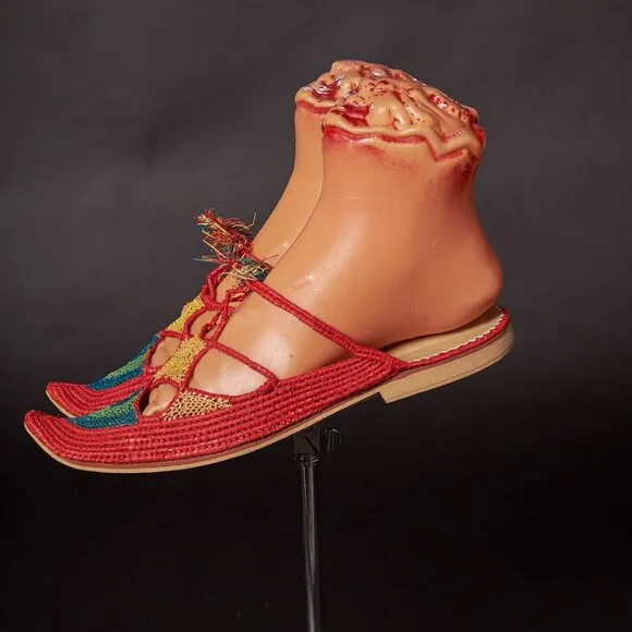 Handcrafted Vintage Woven Arabian Turkish Moorish Slippers Shoes