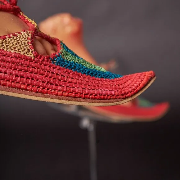 Handcrafted Vintage Woven Arabian Turkish Moorish Slippers Shoes