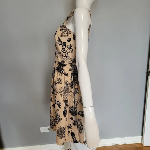 Handmade Paris Print Dress, VGUC, Size S