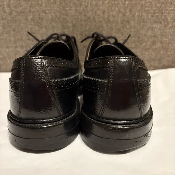 Hanover Master Flex Men's Size 9 D/B Black Leather Wingtip Oxford Dress Shoes‎