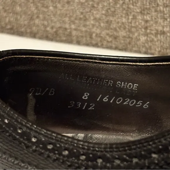 Hanover Master Flex Men's Size 9 D/B Black Leather Wingtip Oxford Dress Shoes‎