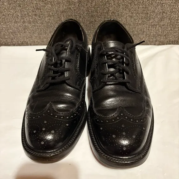 Hanover Master Flex Men's Size 9 D/B Black Leather Wingtip Oxford Dress Shoes‎