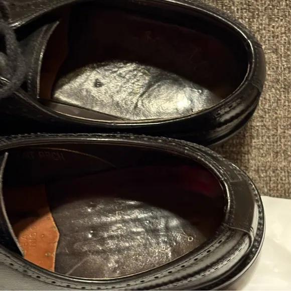Hanover Master Flex Men's Size 9 D/B Black Leather Wingtip Oxford Dress Shoes‎