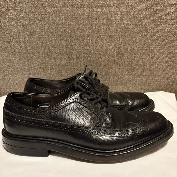 Hanover Master Flex Men's Size 9 D/B Black Leather Wingtip Oxford Dress Shoes‎