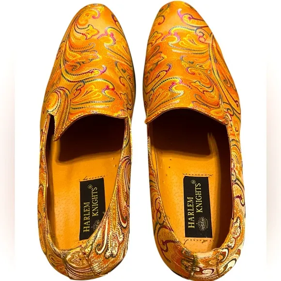 Harlem  knight Mens Slip On  Multi Color Floral Print Design Dress Shoes Size 13