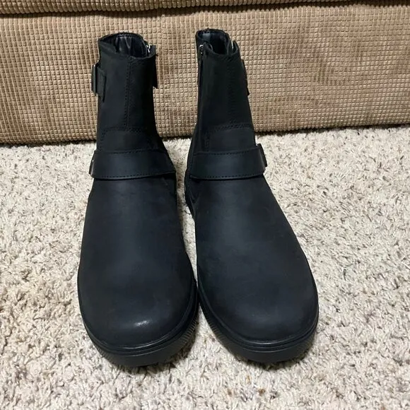 Harley-Davidson men’s Black Leather Ankle Boots With Double Buckle Straps Size 9