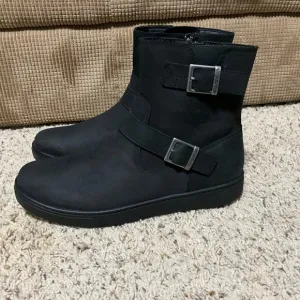 Harley-Davidson men’s Black Leather Ankle Boots With Double Buckle Straps Size 9