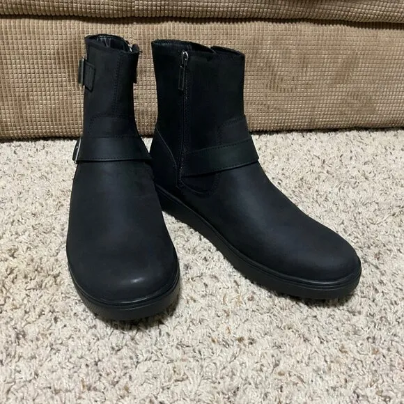 Harley-Davidson men’s Black Leather Ankle Boots With Double Buckle Straps Size 9