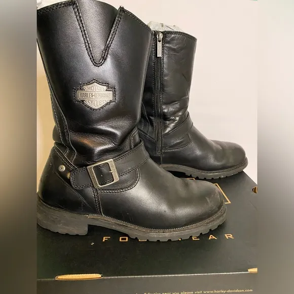 Harley-Davidson Stivali Black Leather Boots Men’s Bladen Riding Boots Size 10