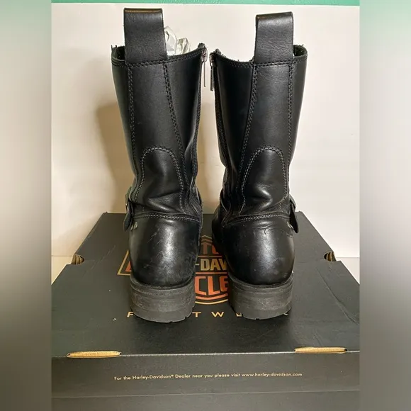 Harley-Davidson Stivali Black Leather Boots Men’s Bladen Riding Boots Size 10