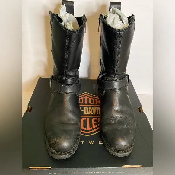 Harley-Davidson Stivali Black Leather Boots Men’s Bladen Riding Boots Size 10
