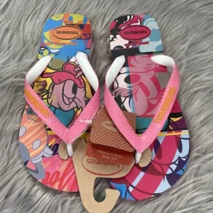 Havaianas Disney Minnie Mouse &amp; Daisy Flip Flops Womens Size 6/7 Sandals New