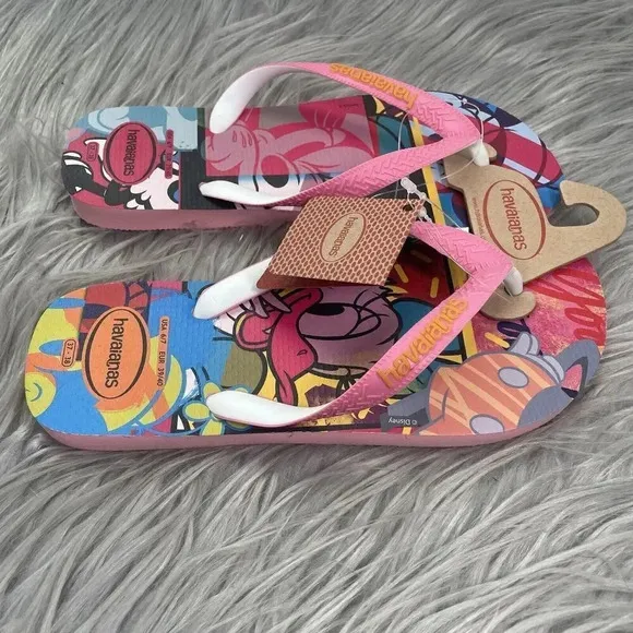 Havaianas Disney Minnie Mouse &amp; Daisy Flip Flops Womens Size 6/7 Sandals New