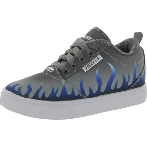 Heelys Kids Size 13C Gray/Blue Flame Pro 20 Prints Skate Shoes Lace Up P9-7