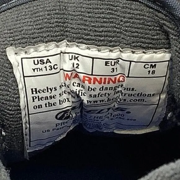 Heelys Kids Size 13C Gray/Blue Flame Pro 20 Prints Skate Shoes Lace Up P9-7