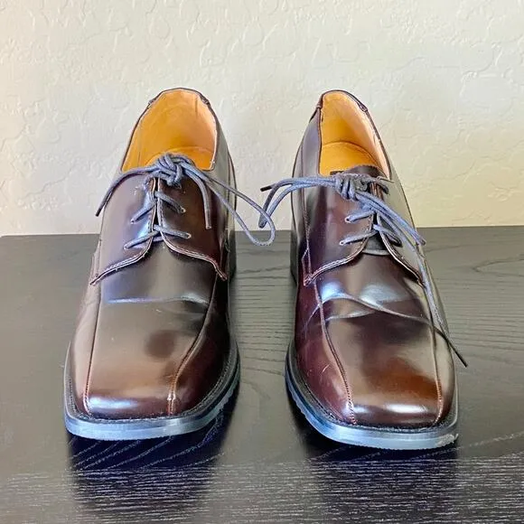 Height Increased Brown Leather Dress Shoes
