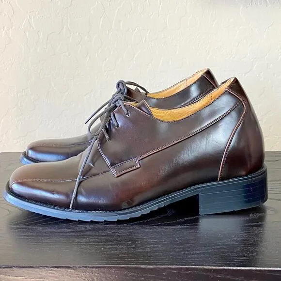 Height Increased Brown Leather Dress Shoes