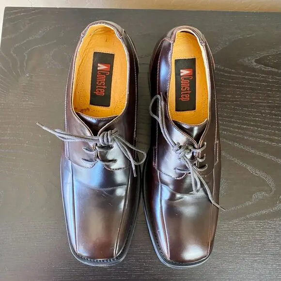 Height Increased Brown Leather Dress Shoes