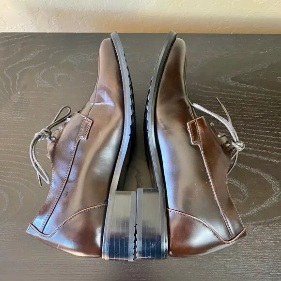 Height Increased Brown Leather Dress Shoes