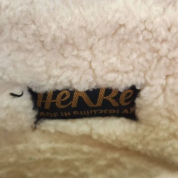Henke Unisex Black Spini St. Moritz Shearling Fur Lined Snow Boots Size W 10/M 8