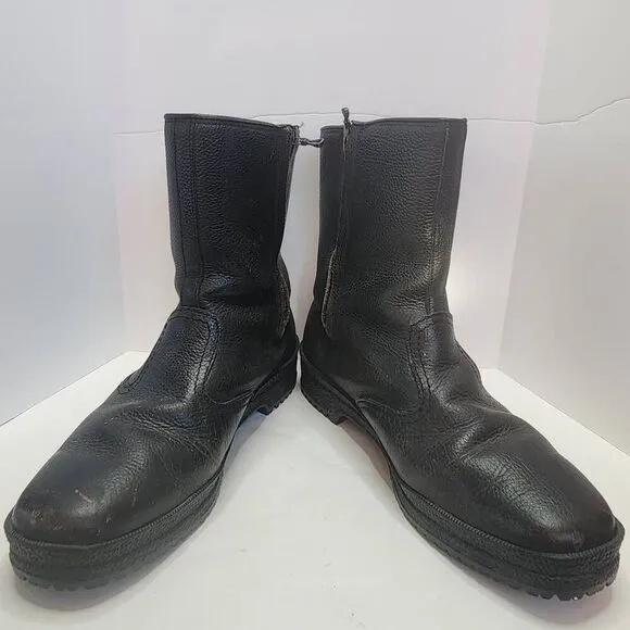 Henke Unisex Black Spini St. Moritz Shearling Fur Lined Snow Boots Size W 10/M 8