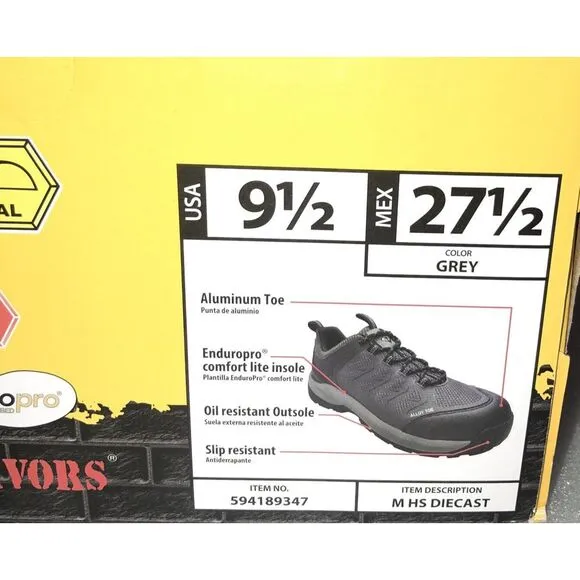 Herman Survivors Diecast Aluminum Alloy Safety Toe Work Shoe Boots Mens Size 9.5