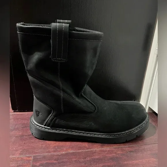 Herman Survivors Men's Size 13 Black  Steel Toe Theo Boots  Leather Oil/Slip Res