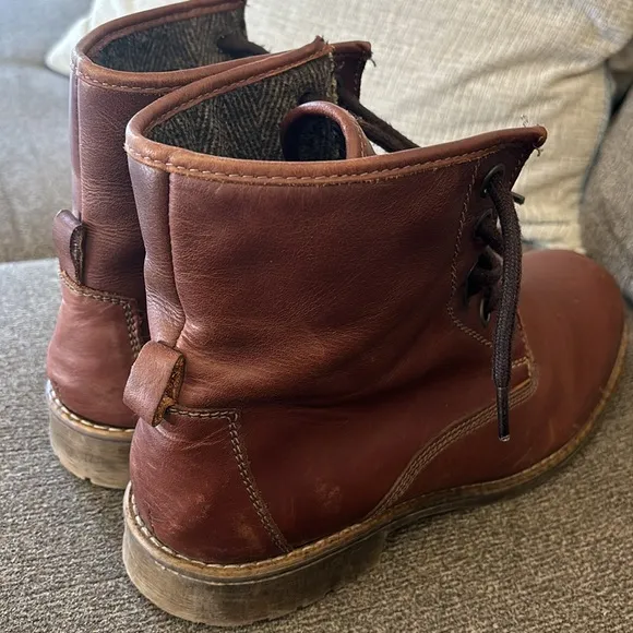 Hestoration Blaine Brown Leather Lace Front  Boots Size 11.5M