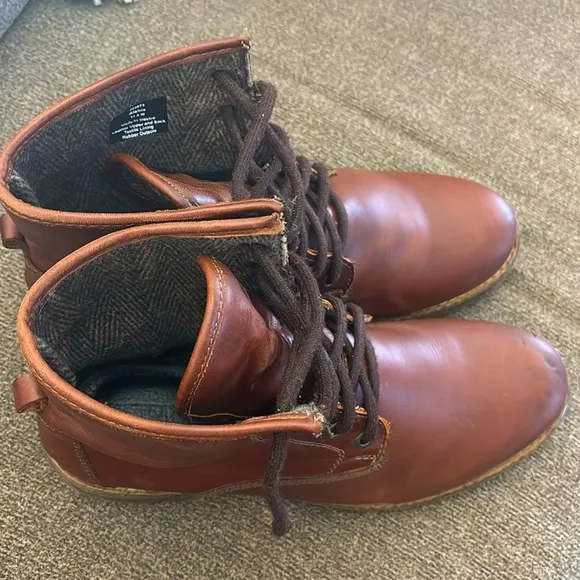 Hestoration Blaine Brown Leather Lace Front  Boots Size 11.5M