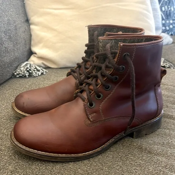 Hestoration Blaine Brown Leather Lace Front  Boots Size 11.5M