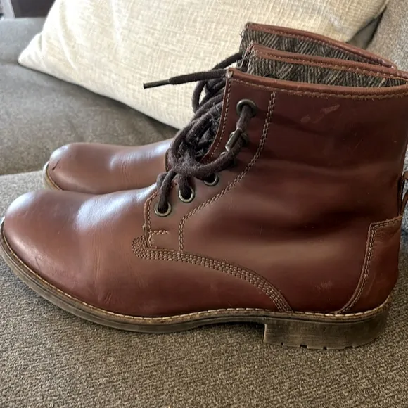 Hestoration Blaine Brown Leather Lace Front  Boots Size 11.5M