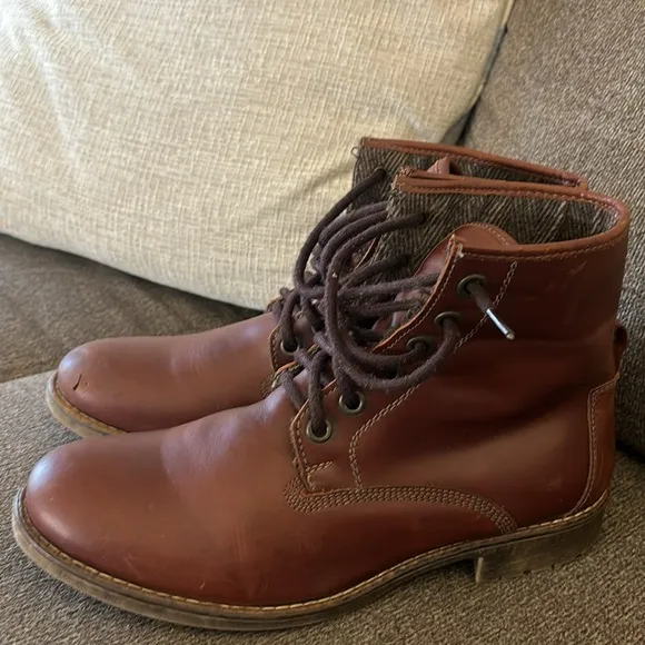 Hestoration Blaine Brown Leather Lace Front  Boots Size 11.5M