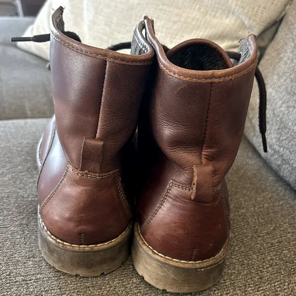 Hestoration Blaine Brown Leather Lace Front  Boots Size 11.5M