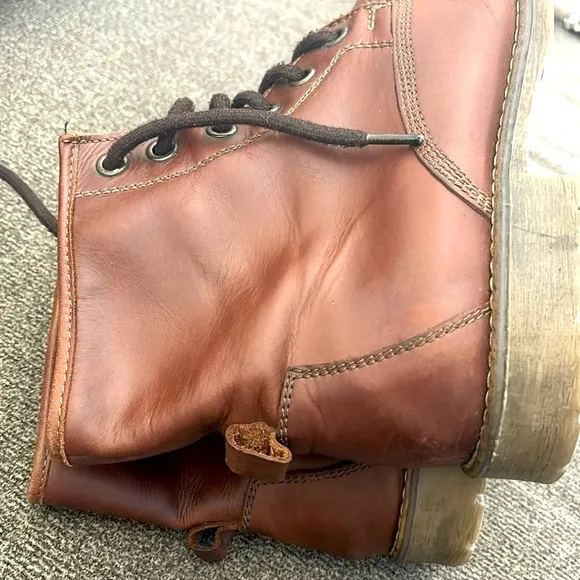 Hestoration Blaine Brown Leather Lace Front  Boots Size 11.5M