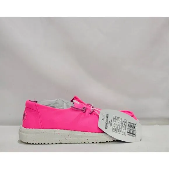 Hey Dude Wendy Youth Stretch Canvas Size 3 Neon Pink NWT