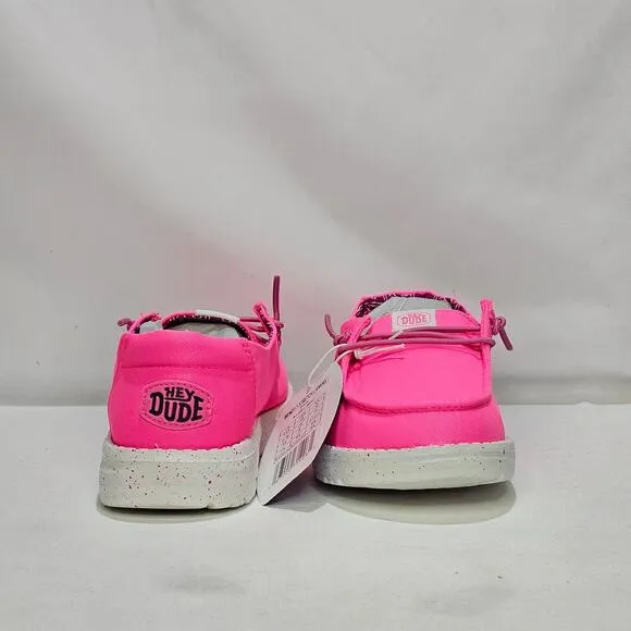 Hey Dude Wendy Youth Stretch Canvas Size 3 Neon Pink NWT