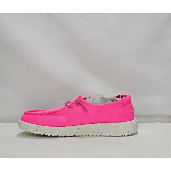 Hey Dude Wendy Youth Stretch Canvas Size 3 Neon Pink NWT