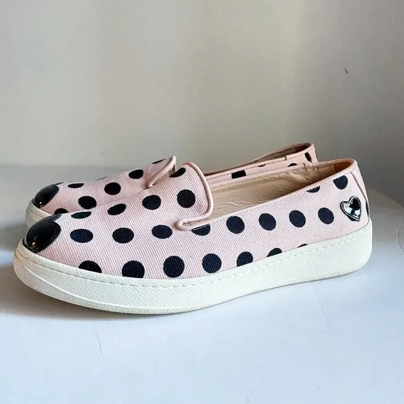 Hogan X Katie Grand Pink Polka Dot Slip on Sneakers 37 Italy