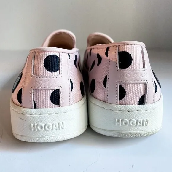 Hogan X Katie Grand Pink Polka Dot Slip on Sneakers 37 Italy