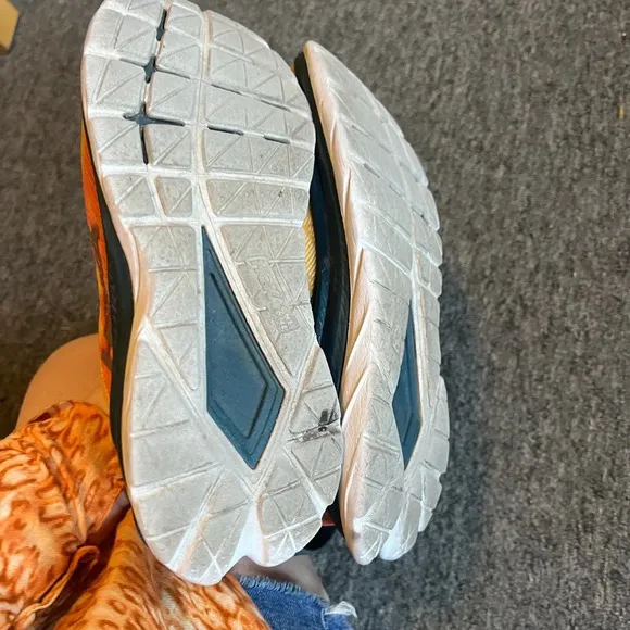 HOKA Mach Supersonic Orange &amp; Navy Sneakers, size 8.5