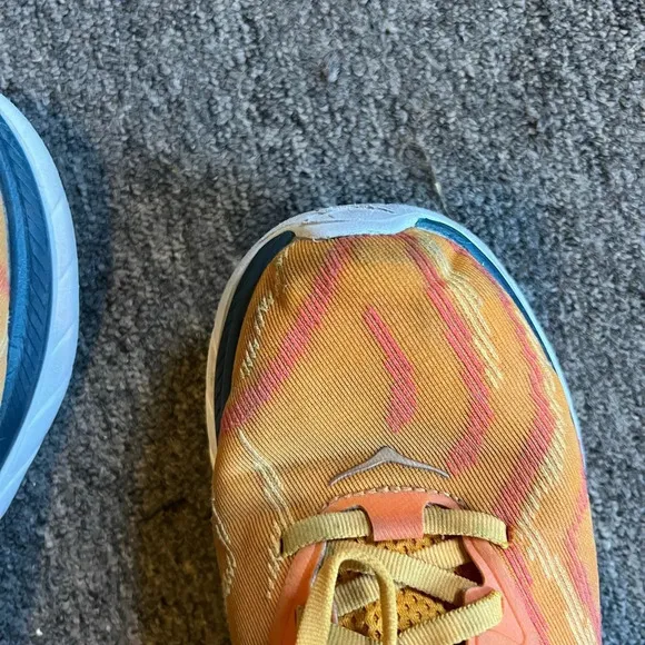 HOKA Mach Supersonic Orange &amp; Navy Sneakers, size 8.5