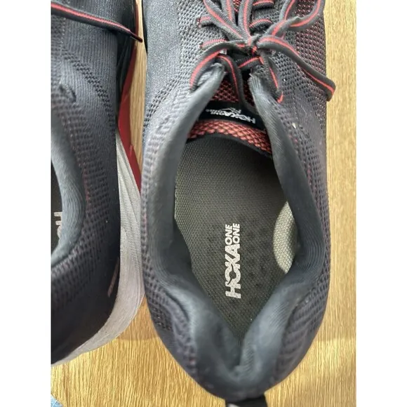 HOKA Mens One One Mach Black White Running Shoes Size 12.5