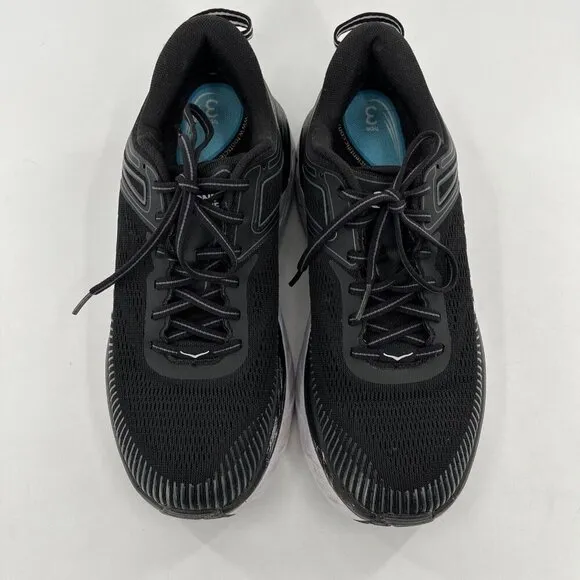 Hoka One One Sneakers Bondi 7 Women's 9 sz Black White Running Shoes 1110519BWHT