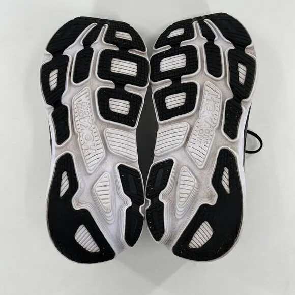 Hoka One One Sneakers Bondi 7 Women's 9 sz Black White Running Shoes 1110519BWHT
