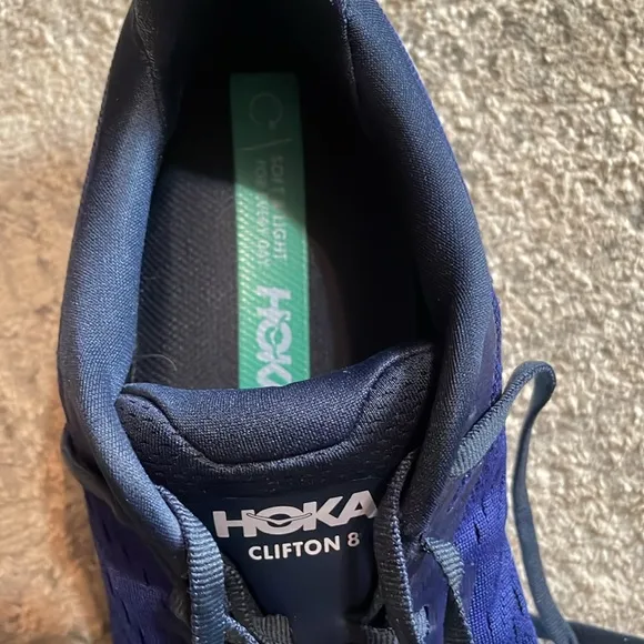 Hoka Women Running Shoes outer space bellwether blue w/teal Clifton 8 Sz 9.5