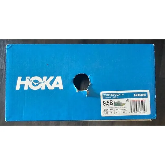 HOKA Women's Speedgoat 5 Trail Running Sneakers, Mercury/Tropic Teal, Size 9.5B