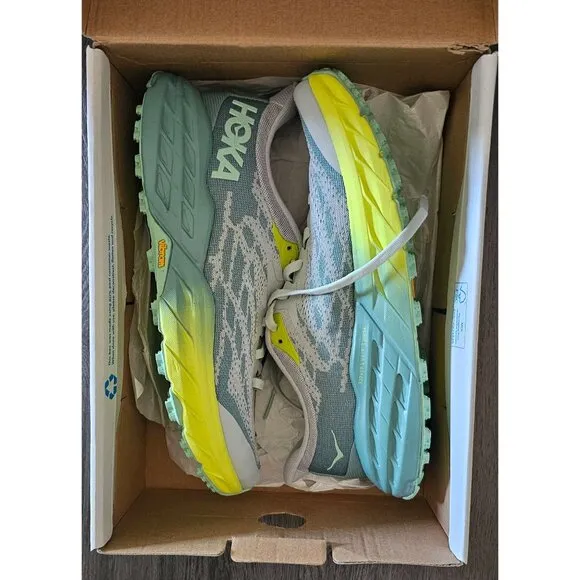 HOKA Women's Speedgoat 5 Trail Running Sneakers, Mercury/Tropic Teal, Size 9.5B