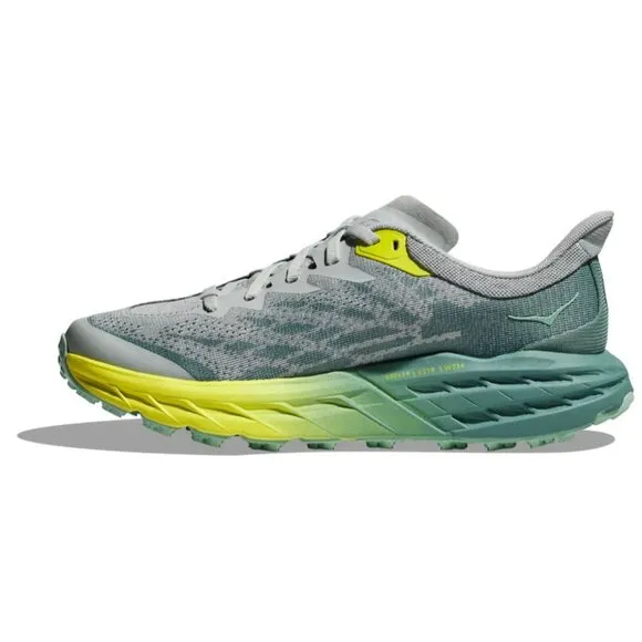 HOKA Women's Speedgoat 5 Trail Running Sneakers, Mercury/Tropic Teal, Size 9.5B