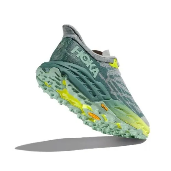 HOKA Women's Speedgoat 5 Trail Running Sneakers, Mercury/Tropic Teal, Size 9.5B